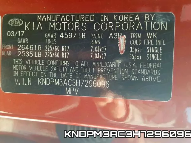 KNDPM3AC3H7296096 фото 2