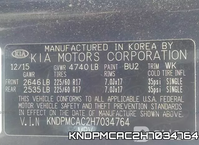 KNDPMCAC2H7034764 фото 10