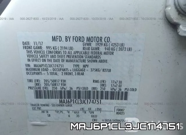 MAJ6P1CL3JC174751 фото 10