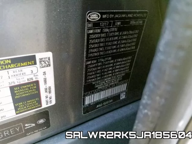 SALWR2RK5JA185604 фото 2