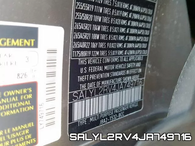 SALYL2RV4JA749716 фото 2