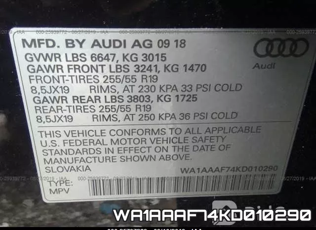 WA1AAAF74KD010290 фото 10