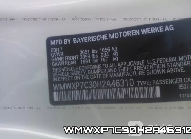 WMWXP7C30H2A46310 фото 10