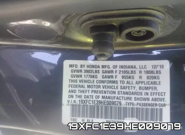 19XFC1E39HE009079 фото 9