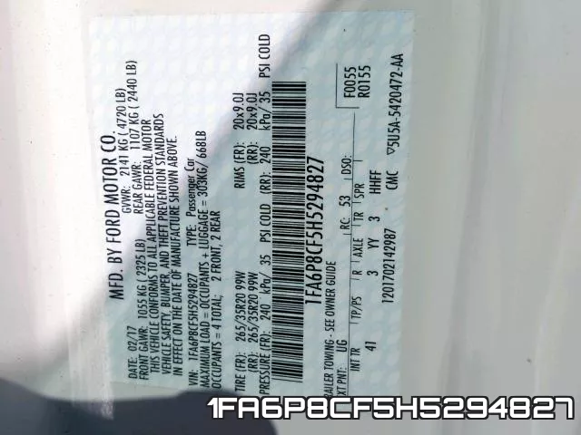 1FA6P8CF5H5294827 фото 2