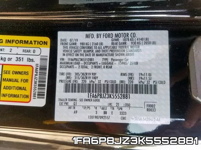 1FA6P8JZ3K5552881 фото 2