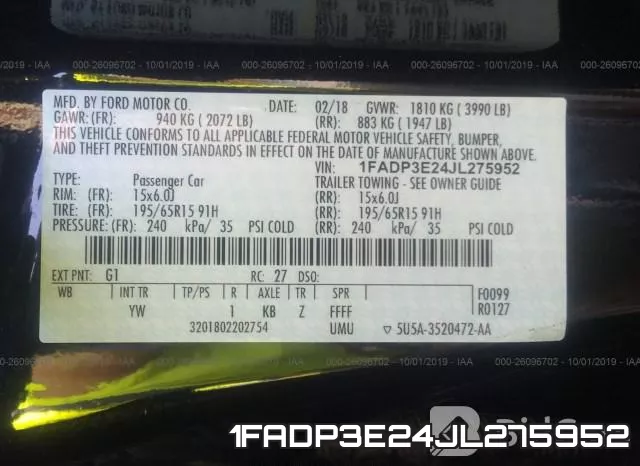 1FADP3E24JL275952 фото 10