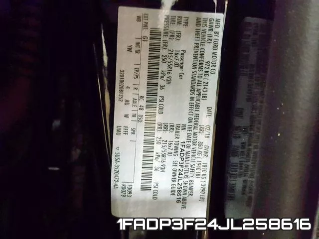 1FADP3F24JL258616 фото 2