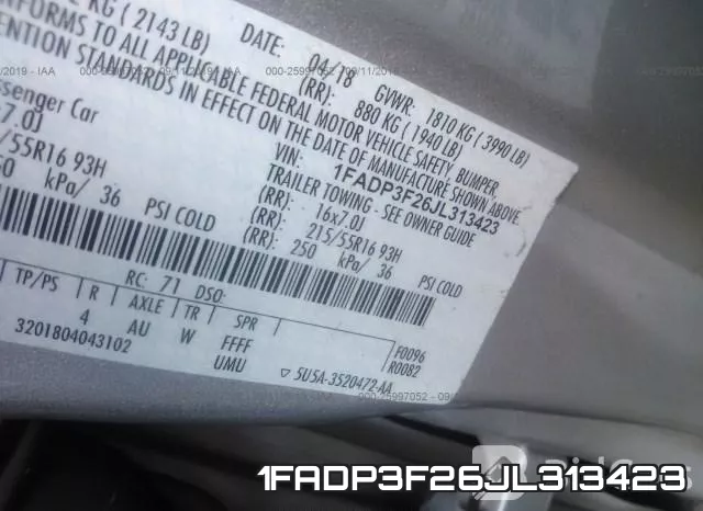 1FADP3F26JL313423 фото 10