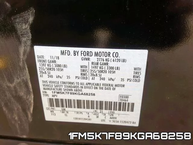 1FM5K7F89KGA68258 фото 2