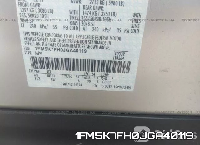 1FM5K7FH0JGA40119 фото 9