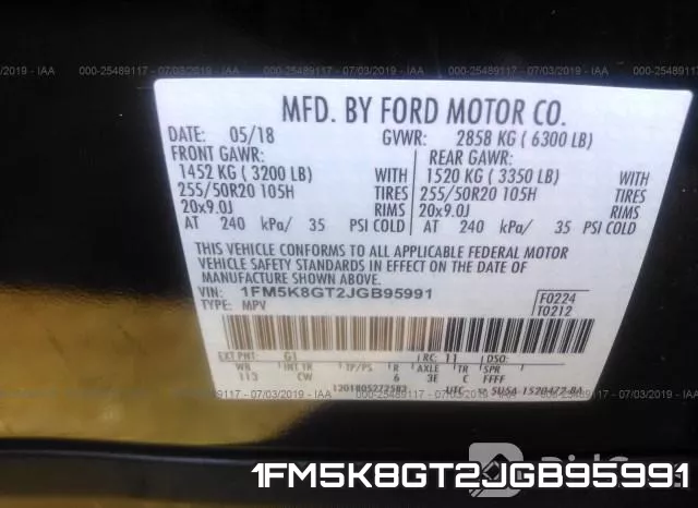 1FM5K8GT2JGB95991 фото 10