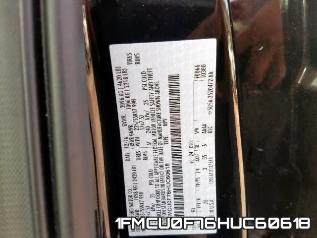 1FMCU0F76HUC60618 фото 2