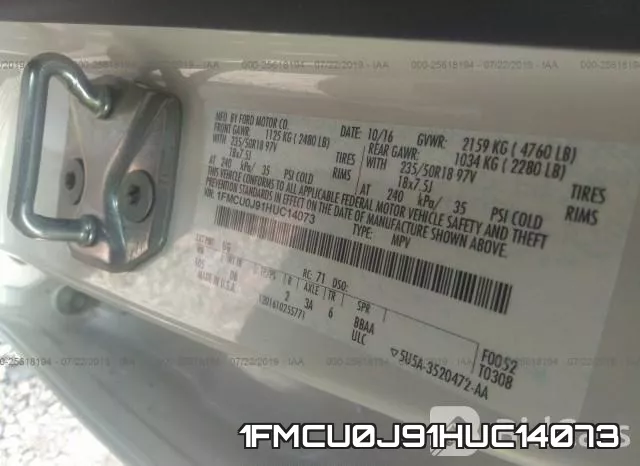 1FMCU0J91HUC14073 фото 10
