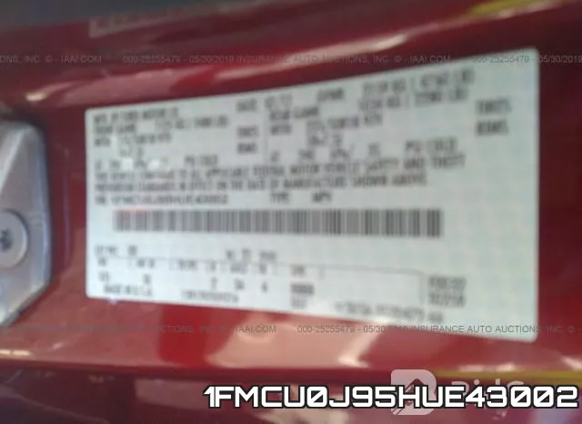 1FMCU0J95HUE43002 фото 9