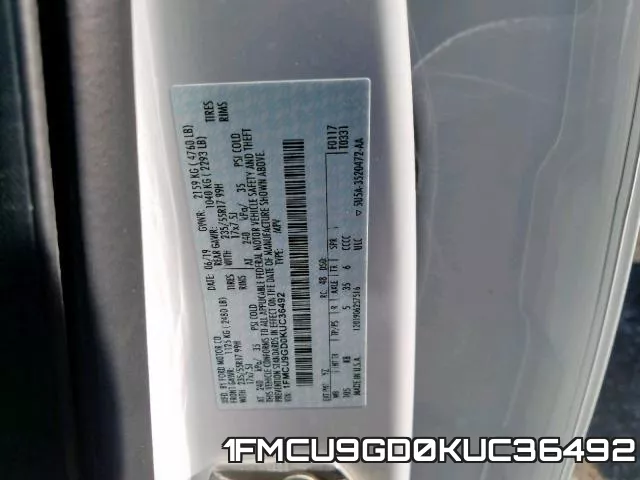 1FMCU9GD0KUC36492 фото 2