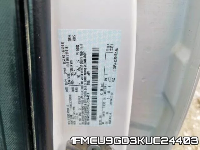 1FMCU9GD3KUC24403 фото 2