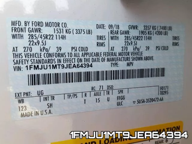 1FMJU1MT9JEA64394 фото 2