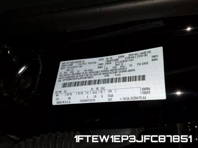 1FTEW1EP3JFC87851 фото 2