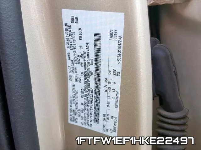 1FTFW1EF1HKE22497 фото 2