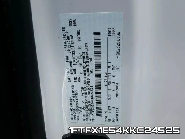 1FTFX1E54KKC24525 фото 2