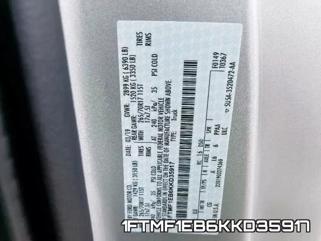 1FTMF1EB6KKD35917 фото 2
