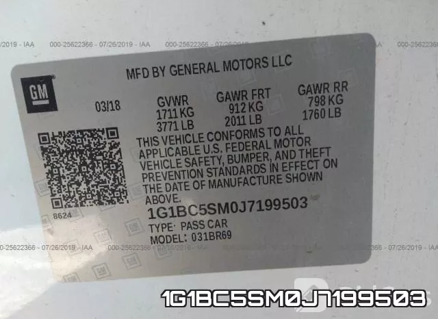 1G1BC5SM0J7199503 фото 10