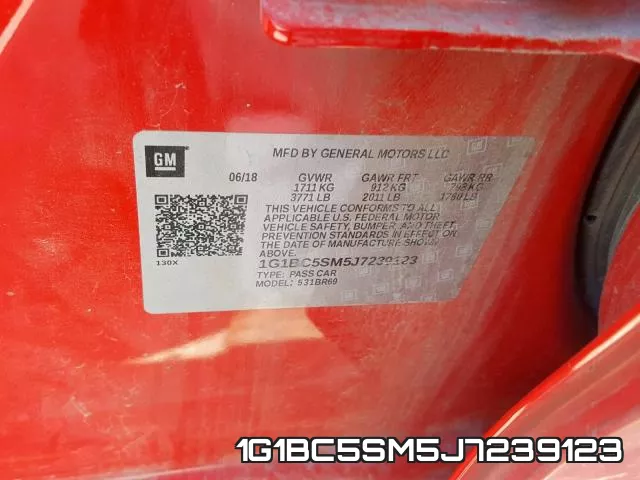 1G1BC5SM5J7239123 фото 2