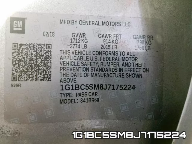 1G1BC5SM8J7175224 фото 2