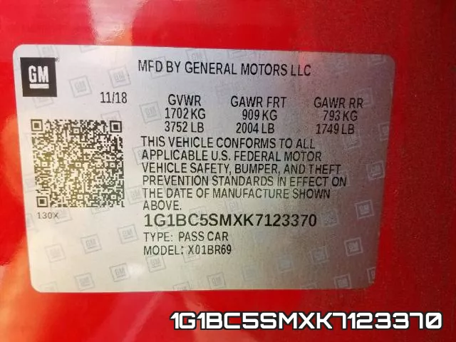 1G1BC5SMXK7123370 фото 2