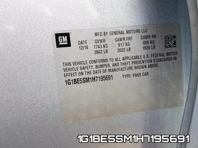 1G1BE5SM1H7195691 фото 2