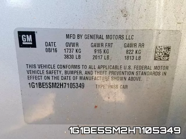 1G1BE5SM2H7105349 фото 2