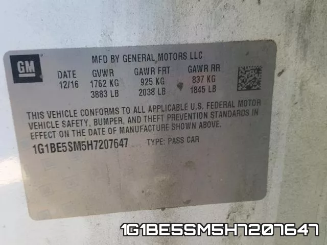 1G1BE5SM5H7207647 фото 2