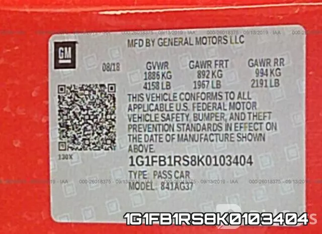 1G1FB1RS8K0103404 фото 10