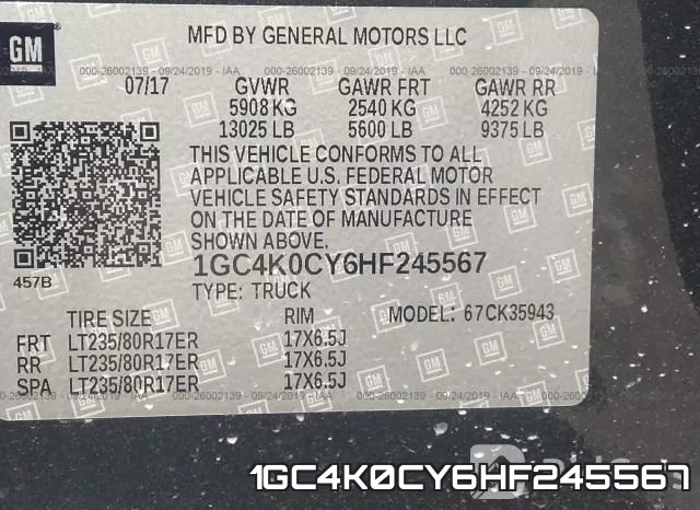 1GC4K0CY6HF245567 фото 10