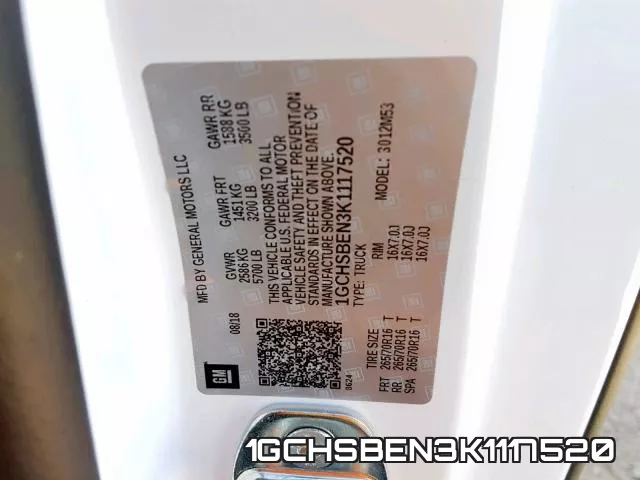 1GCHSBEN3K1117520 фото 2