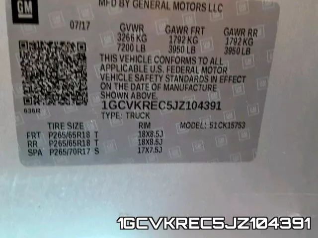 1GCVKREC5JZ104391 фото 2