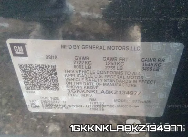 1GKKNKLA8KZ134977 фото 10