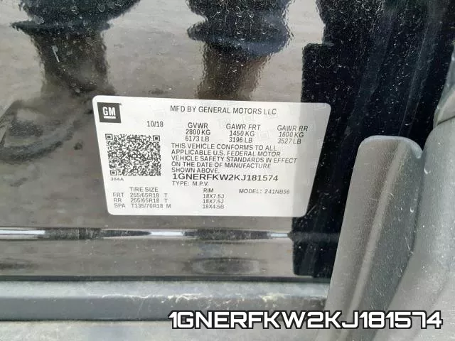1GNERFKW2KJ181574 фото 2