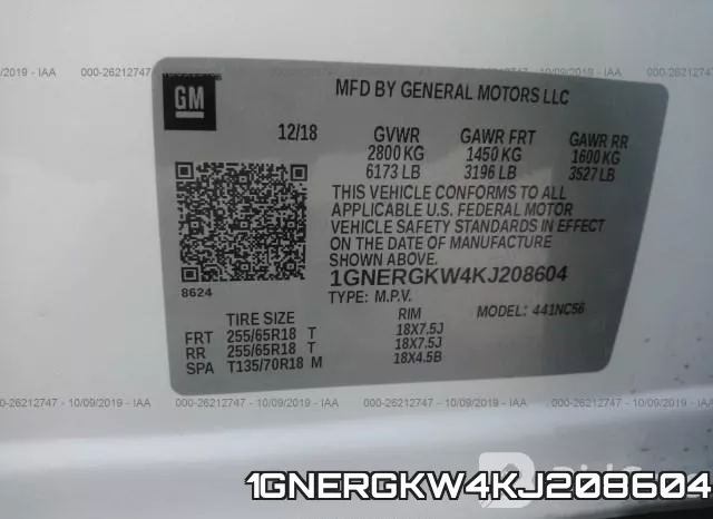 1GNERGKW4KJ208604 фото 10