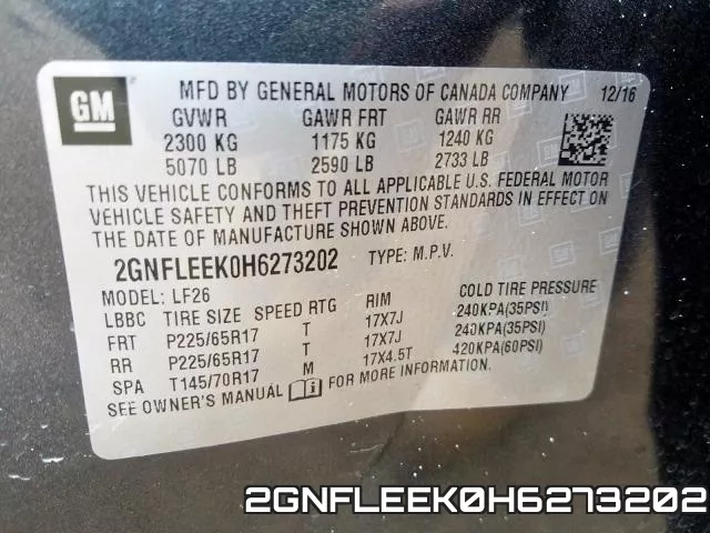 2GNFLEEK0H6273202 фото 2