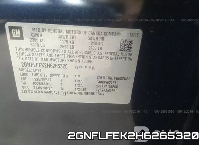 2GNFLFEK2H6265320 фото 10