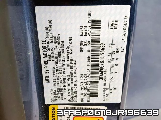3FA6P0G78JR196639 фото 2