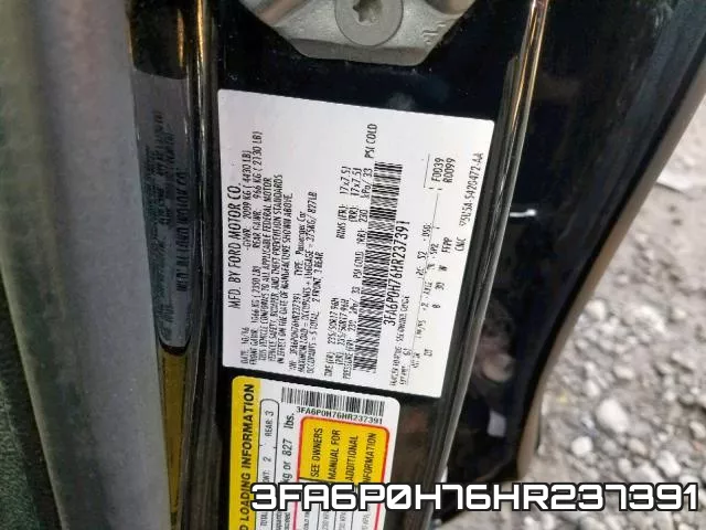 3FA6P0H76HR237391 фото 2