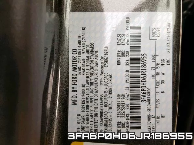 3FA6P0HD6JR186955 фото 2