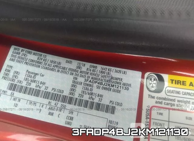 3FADP4BJ2KM121130 фото 10