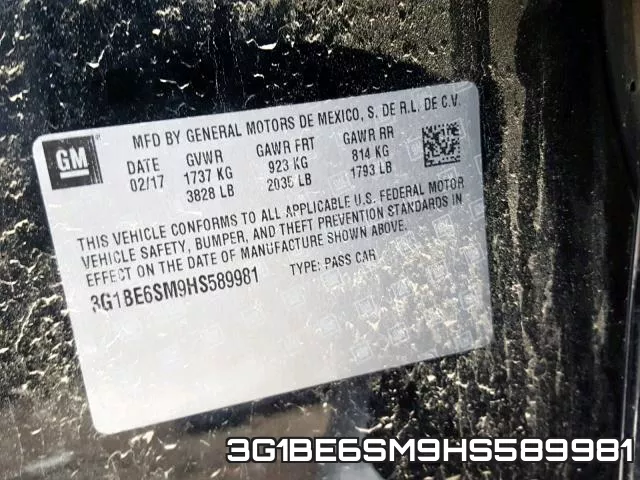 3G1BE6SM9HS589981 фото 2