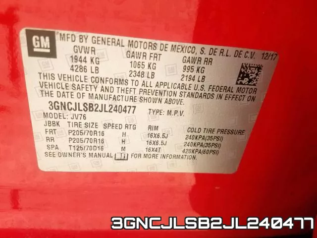 3GNCJLSB2JL240477 фото 2