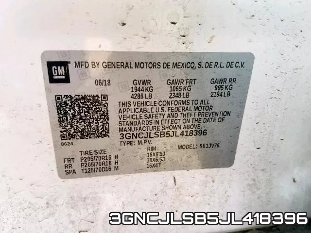 3GNCJLSB5JL418396 фото 2
