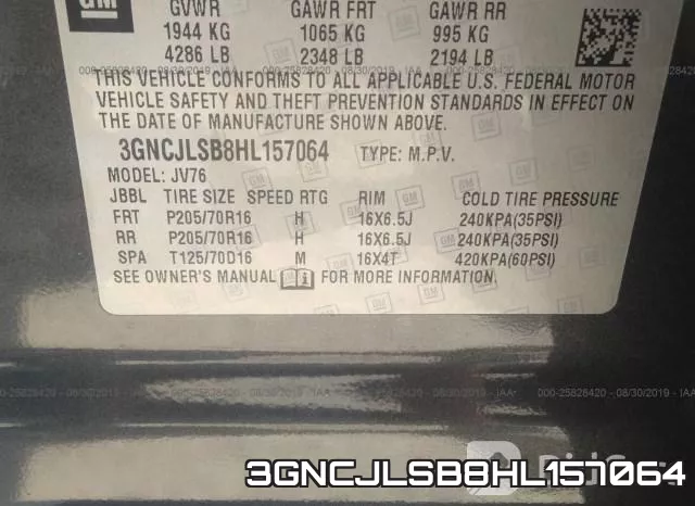3GNCJLSB8HL157064 фото 10